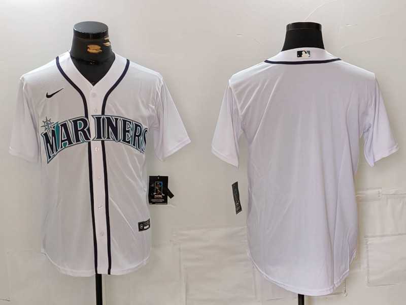 Mens Seattle Mariners Blank White Cool Base Stitched jersey